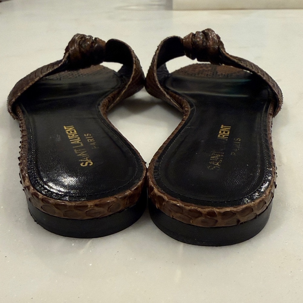 Authentic Yves Saint Laurent Bianca Knot Slides Python  Size 38.5 - Picture 5 of 5